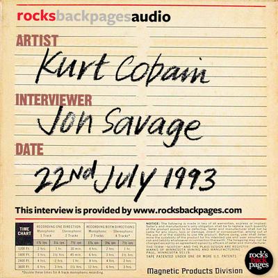 Kurt Cobain Interviewed By Jon Savage's cover