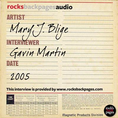 Mary J. Blige Interviewed By Gavin Martin's cover