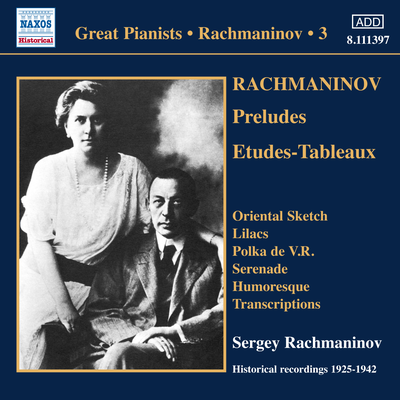 Rachmaninov: Piano Solo Recordings, Vol. 3's cover