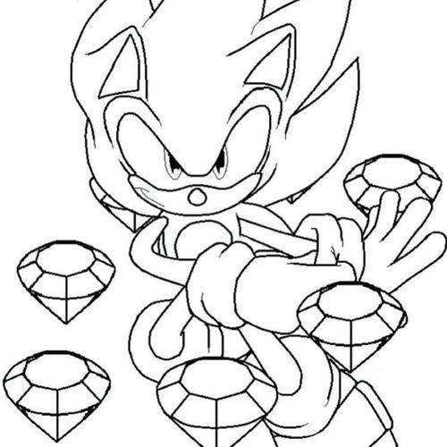 Shadow the Hedgehog com Diamond Coloring Pages - Shadow the