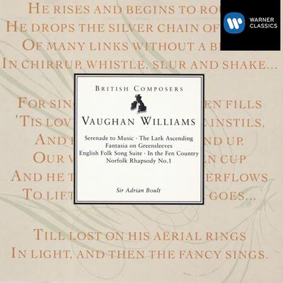 Vaughan Williams: Serenade to Music, The Lark Ascending, Fantasia on Greensleeves, English Folk Song Suite, In the Fen Country & Northfolk Rhapsody No. 1's cover