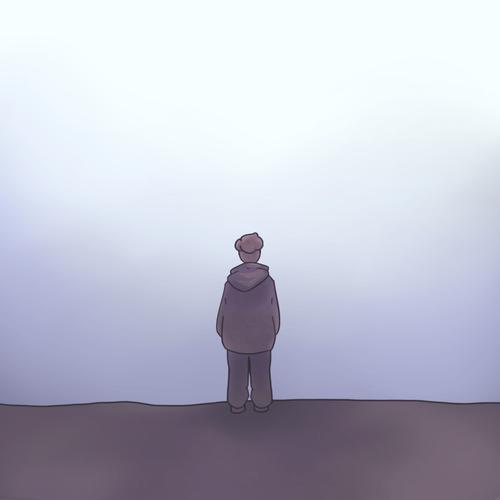 Anime Boy Standing Alone Drawing