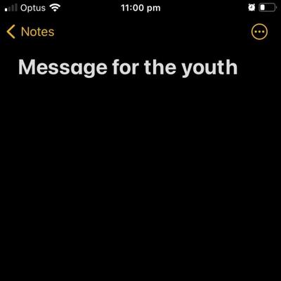 message for the youth's cover