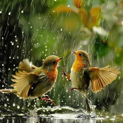 Soothing Rain Ambience with Birds By Mindful Measures, Letter One, Jaded Birds's cover