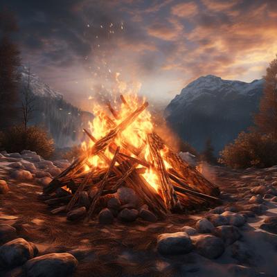 Fire's Embrace: Relaxation and Warmth's cover