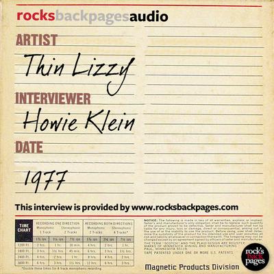 Thin Lizzy Interviewed by Howie Klein's cover