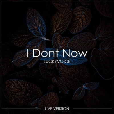 I Dont Now (Live Version)'s cover