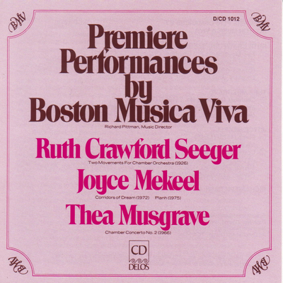 Chamber Concerto No. 1 By Boston Musica Viva, Richard Pittman's cover