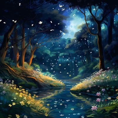 Nocturnal Nature: Flowing Stream and Chill Tunes's cover